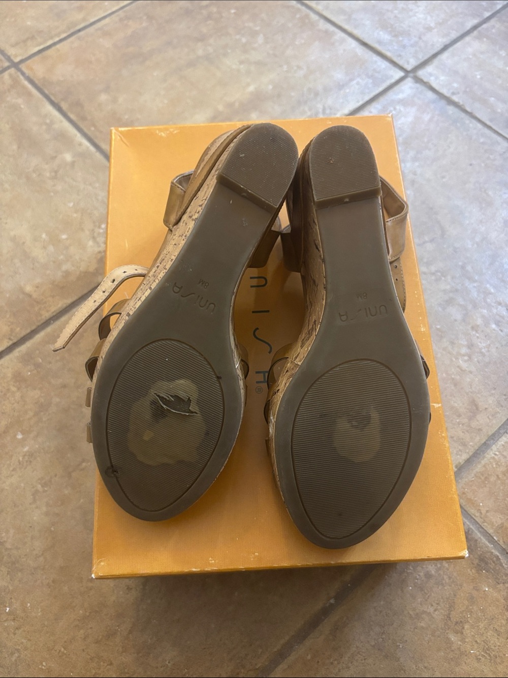 Unisa Brown Strappy T‑Bar Slingback Heels - Picture 2 of 3